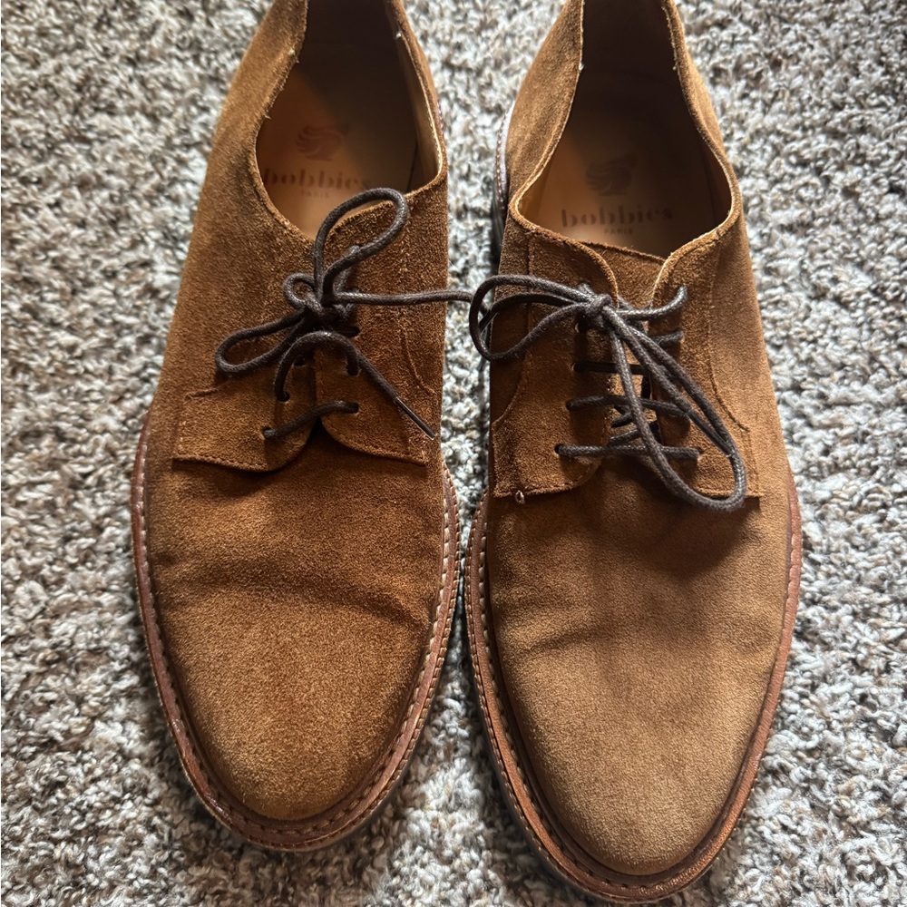 Men's Tan Suede Oxfords